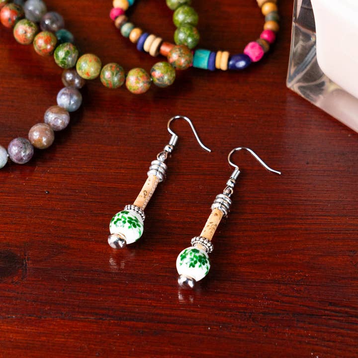 Meninas Bonitas Cork - Venta al por mayor Pendientes colgantes - Pendiente de corcho Pendientes originales hechos a mano para señora-ER-134-MIX-51