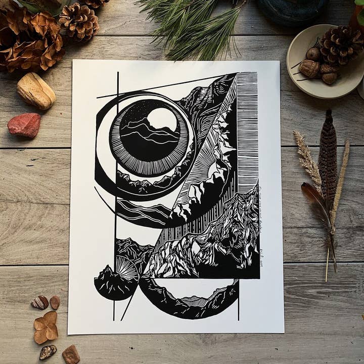 Fissare gli occhi sulla montagna - Stampa 8x10 per la vendita all'ingrosso da parte di Rise + Wander