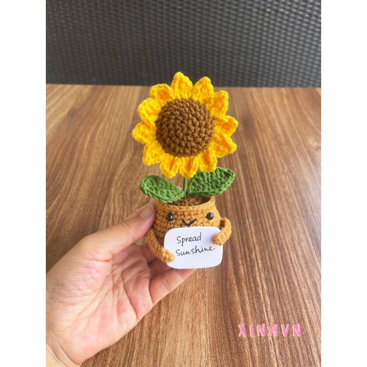 TOMOPOD LLC - Wholesale Stuffed/Plush Toy - Kids & Baby - Cute Emotional Support Sunflower, Crochet Sunflower Gift