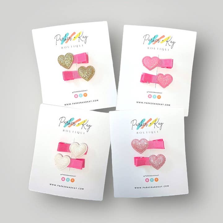 Små hjerte hårspænder for engroshandel hos Parker and Kay Collective
