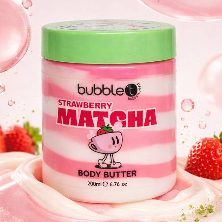 Strawberry Matcha Body Butter (200ml) for wholesale by Bubble T Cosmetics
