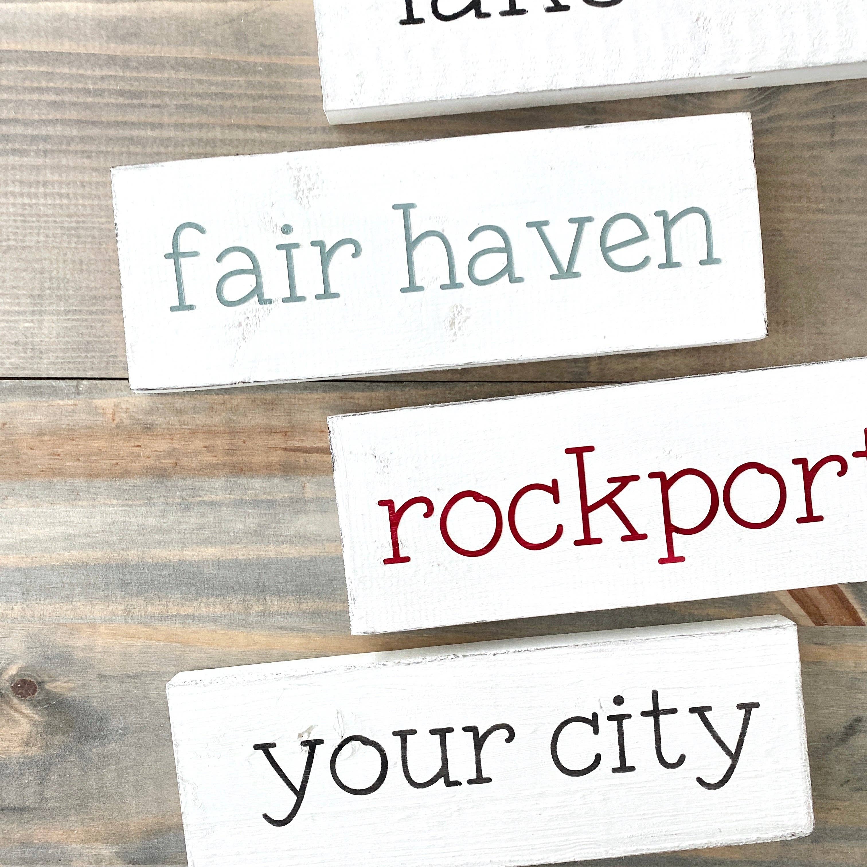 Anchored Soul Designs - Wholesale Sign - Small Location Word Sign, custom decor, town name drop7