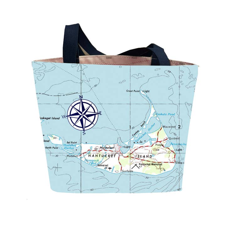 Not for Navigation - Wholesale Tote Bag - Women's - Nantucket Map Compass Tote – ACK Map Bag1