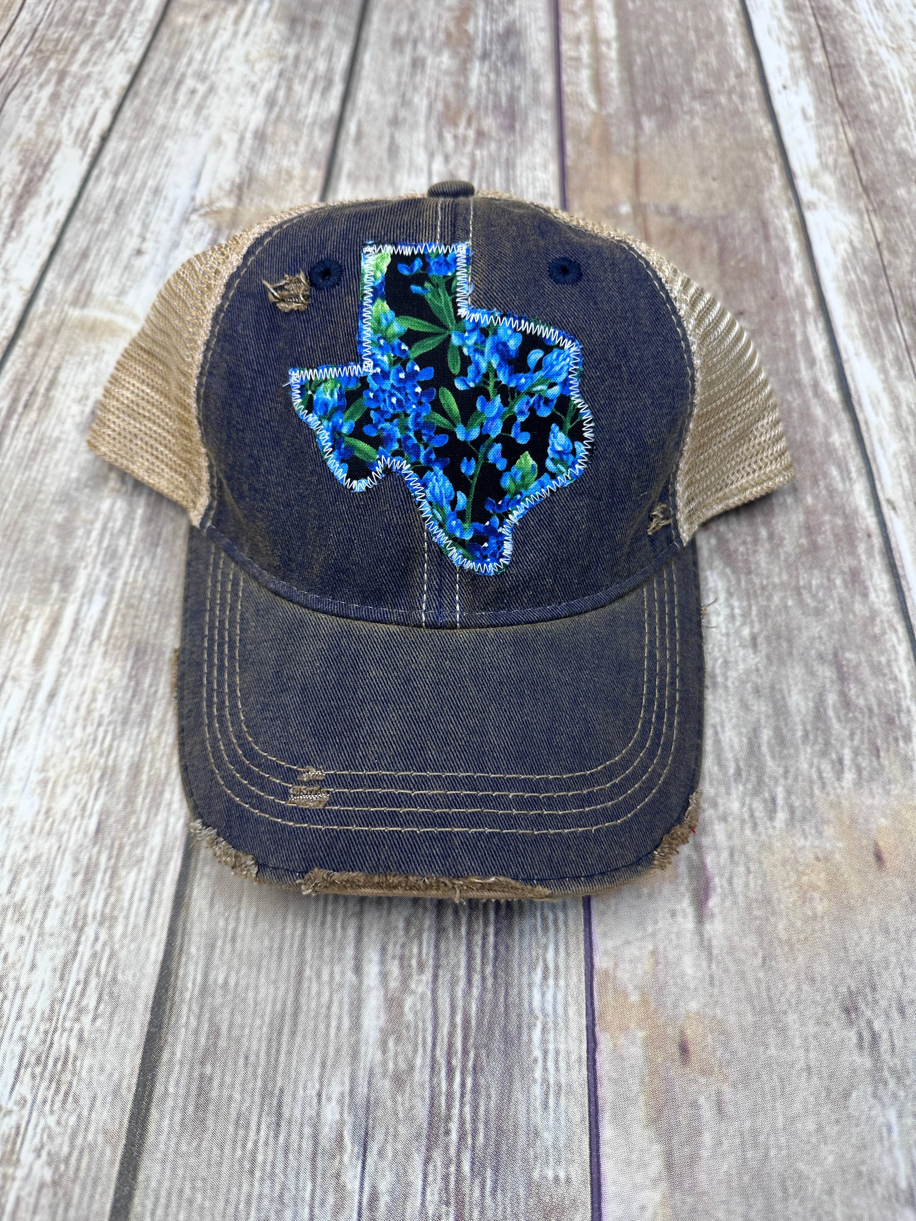 Sweet Texas Treasures - Wholesale Trucker Hat - Unisex - Bluebonnet Dirty Trucker Hat8
