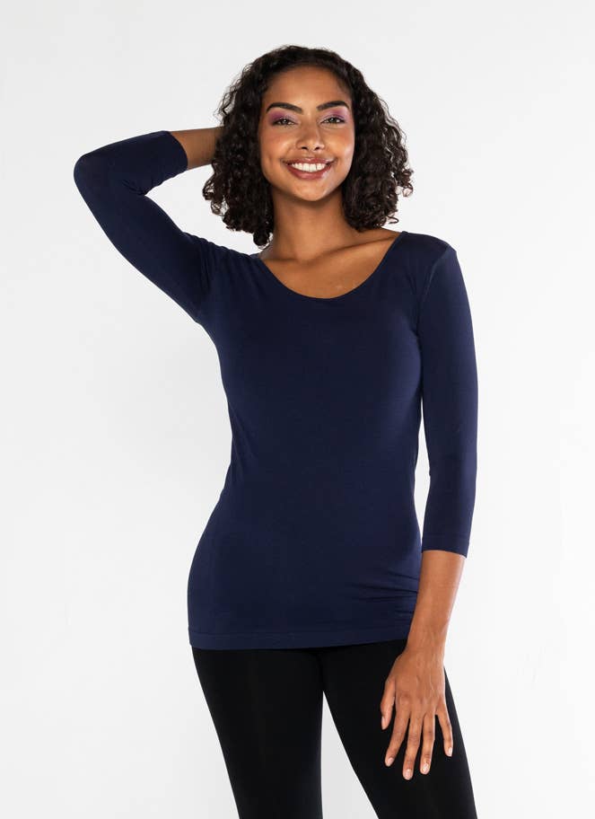 C'est Moi Clothing Co - Wholesale Knit Top - Women's - Bamboo 3/4 Sleeve Top- CEBT120617