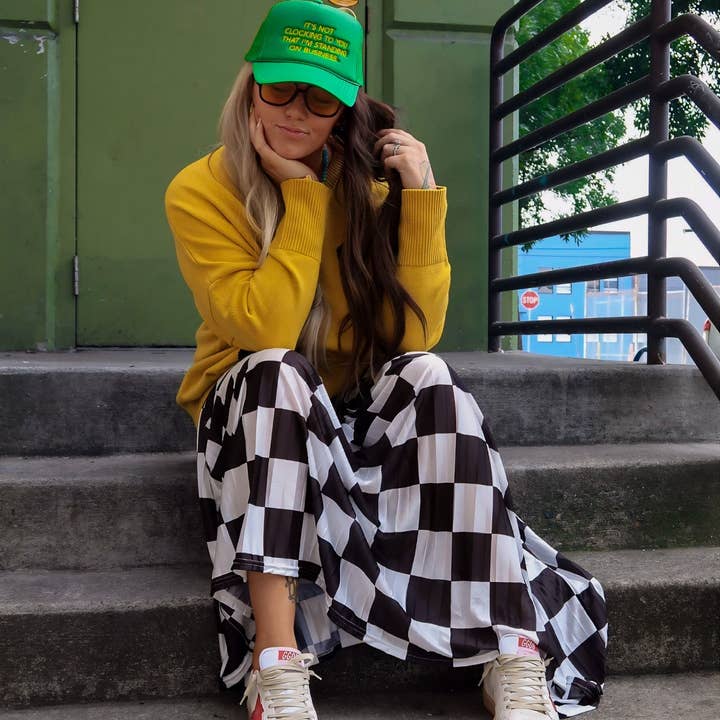 Burnt Toast - Wholesale Trucker Hat - Unisex - It's Not Clocking Green Embroidered Trucker Hat4