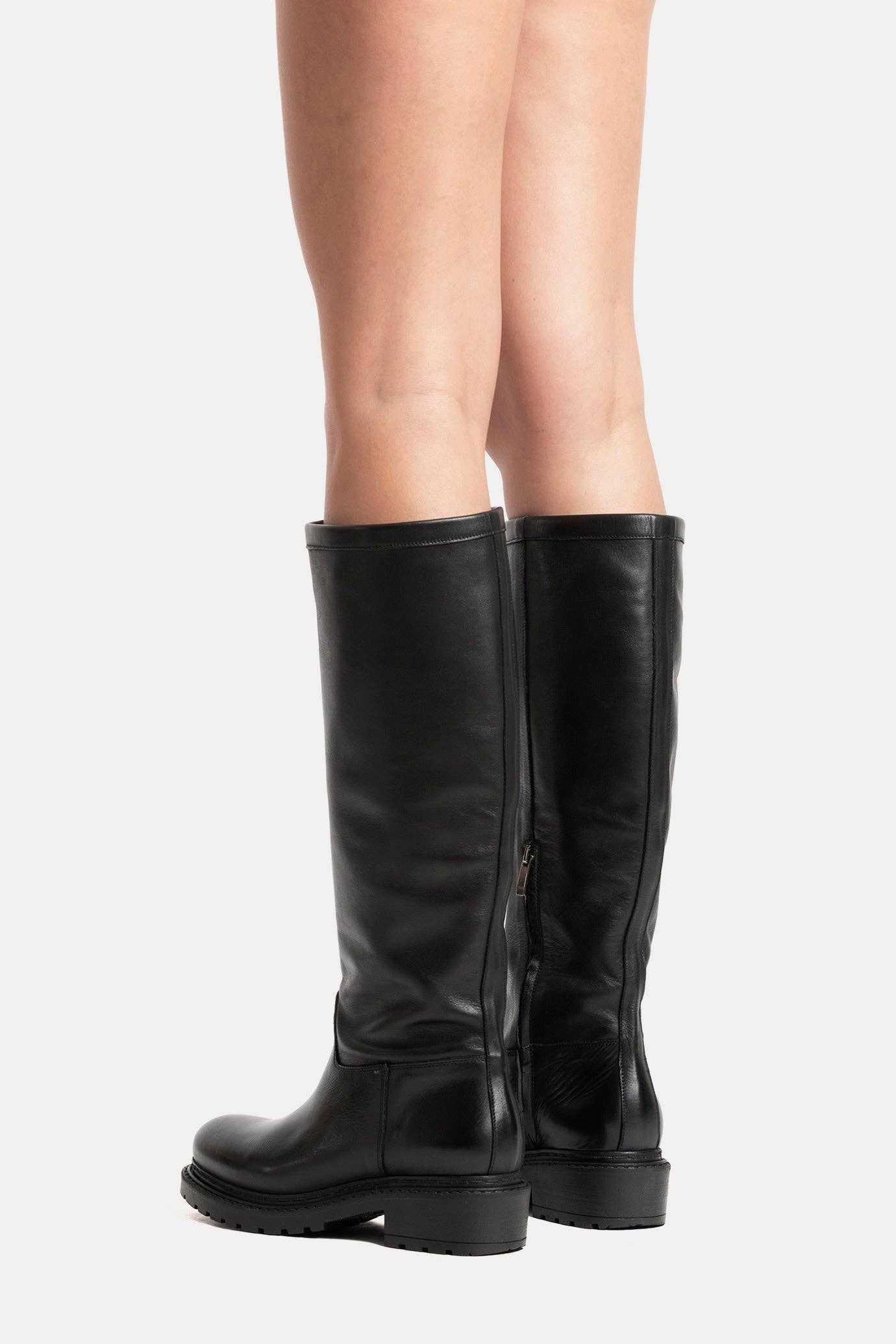 METISSE - Wholesale Boots - Women's - Biker in black calfskin MA6725