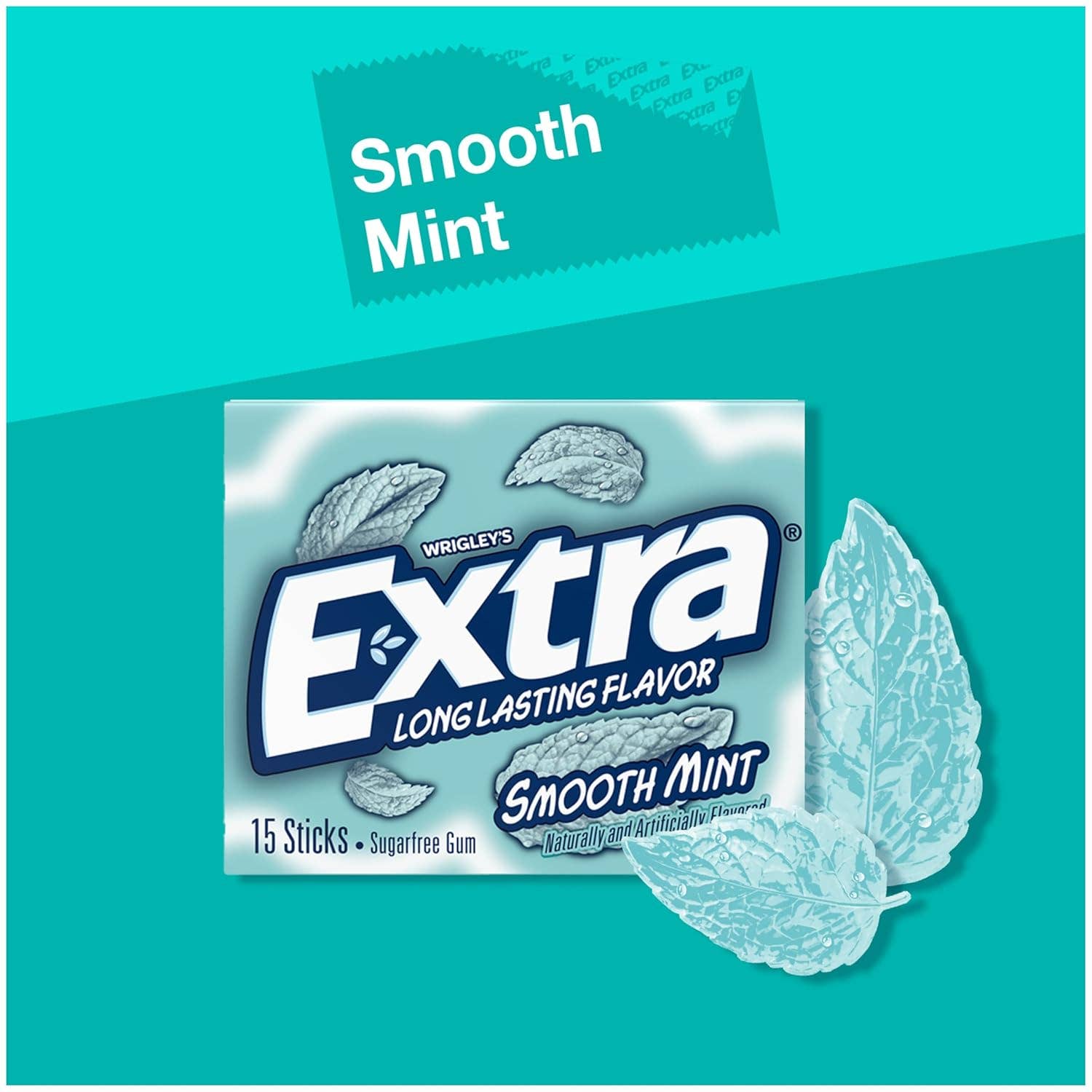 Snacky Candy - Vendita all'ingrosso Gomme da masticare - Extra Gum Slim Pack Smooth Mint 15 stecche 10 confezioni4