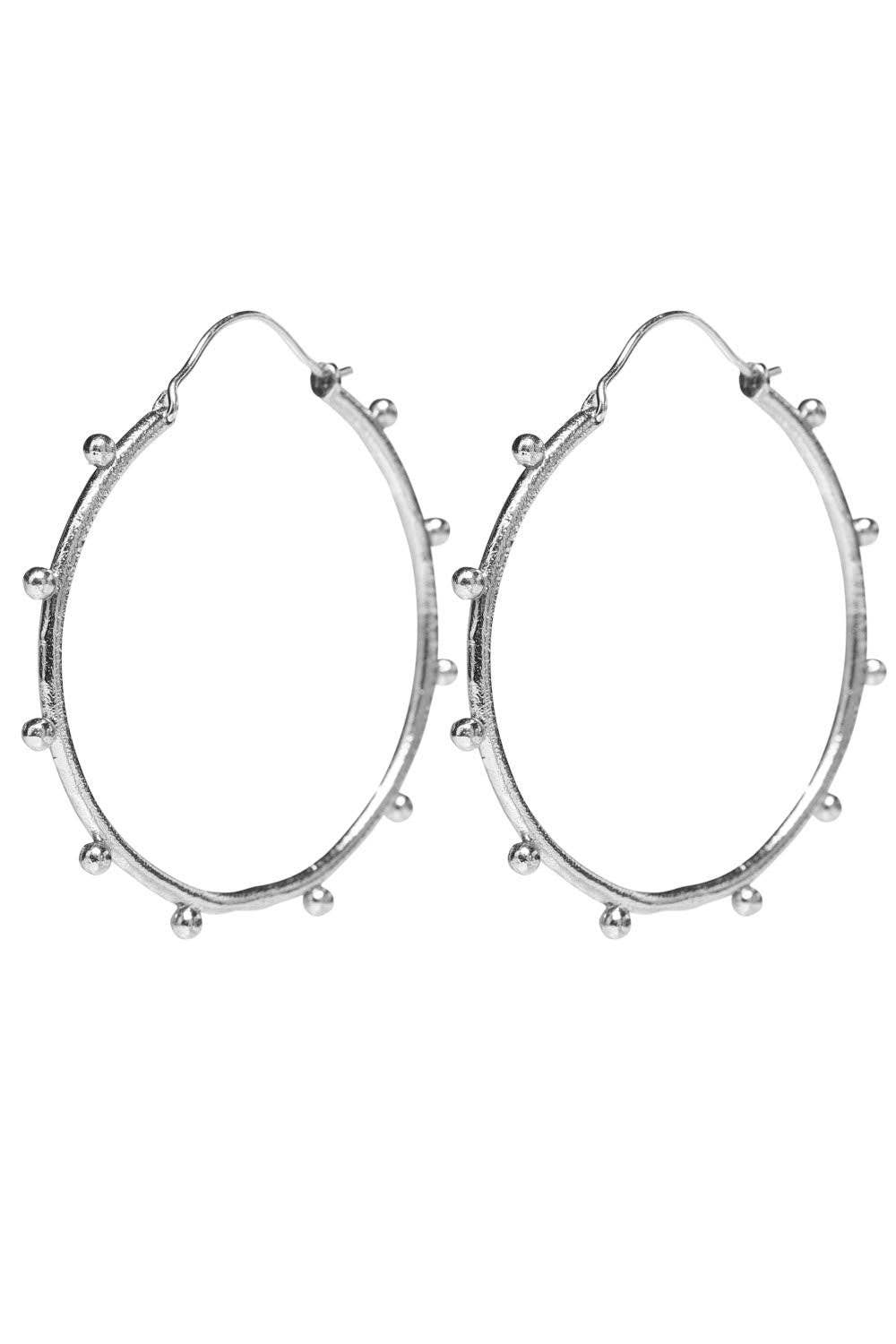 XZOTA - Wholesale Hoop Earrings - Zilveren hoepel met kleine bal, 3 cm0