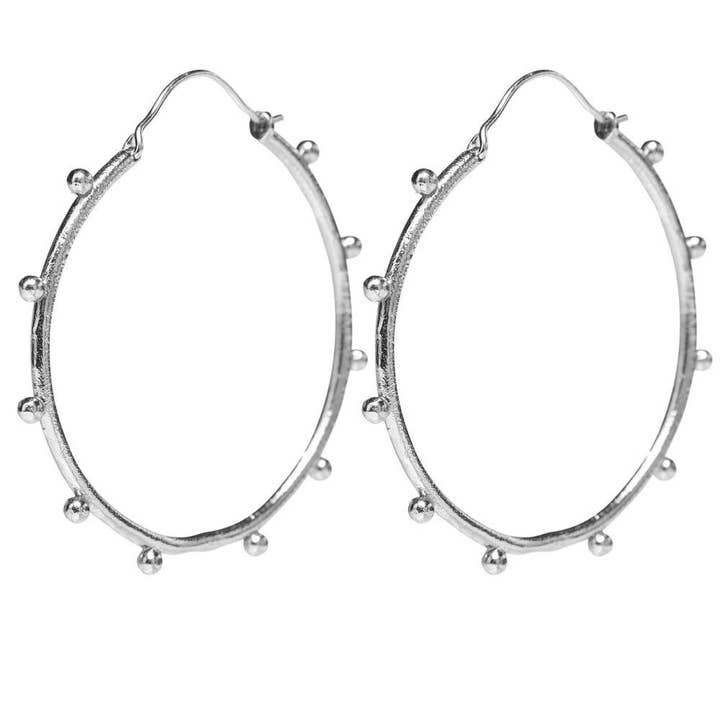 XZOTA - Wholesale Hoop Earrings - Zilveren hoepel met kleine bal, 3 cm