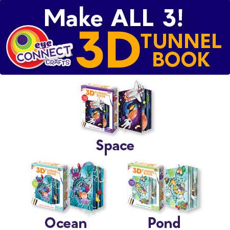 EyeConnect Crafts - Wholesale DIY Craft Kit - Kids - 3D Tunnel Book: SPACE (Deluxe Size)7
