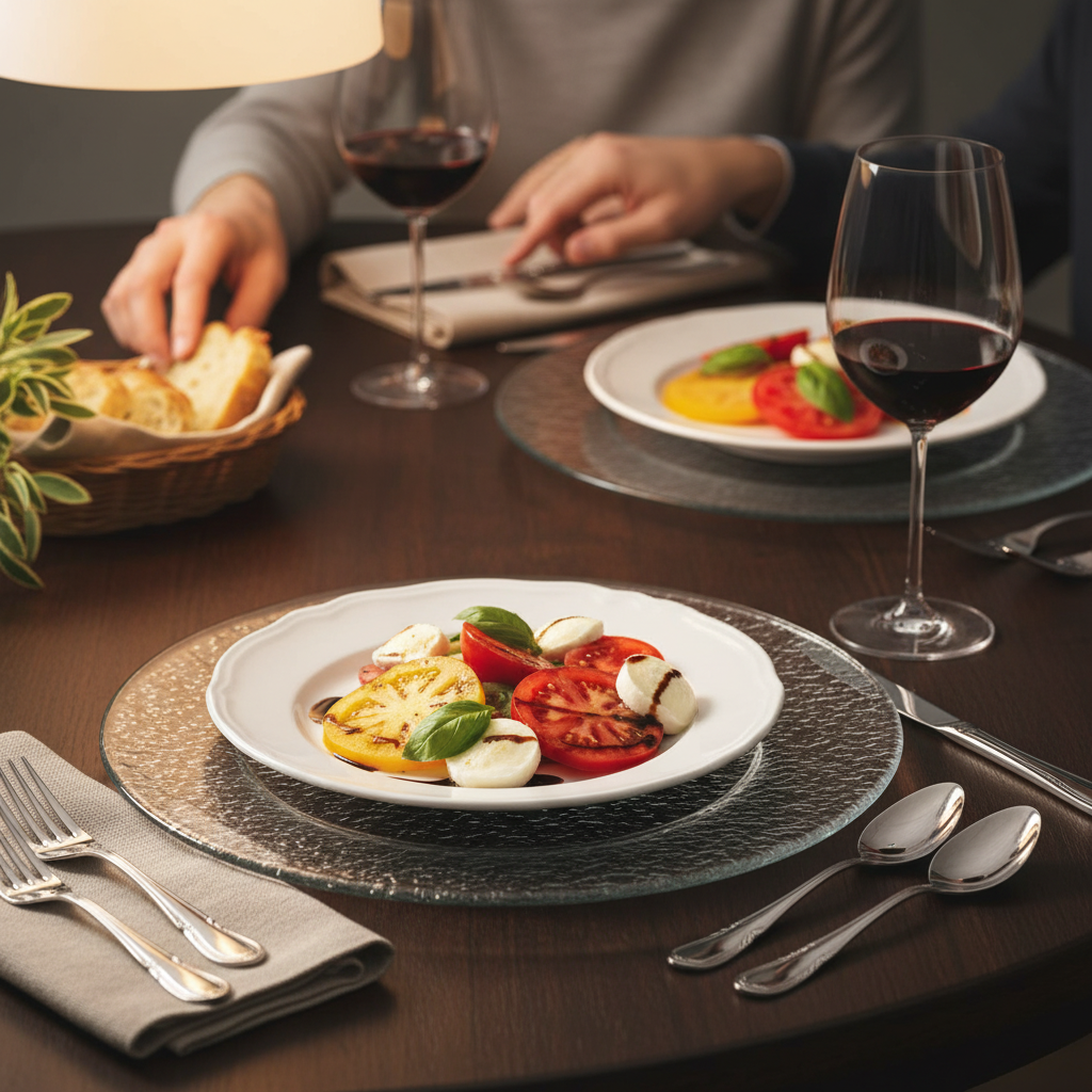 Kadra Kitchenware - Vente Assiette de présentation - Chargeur en verre martelé Vikko Souelle avec bord noir1