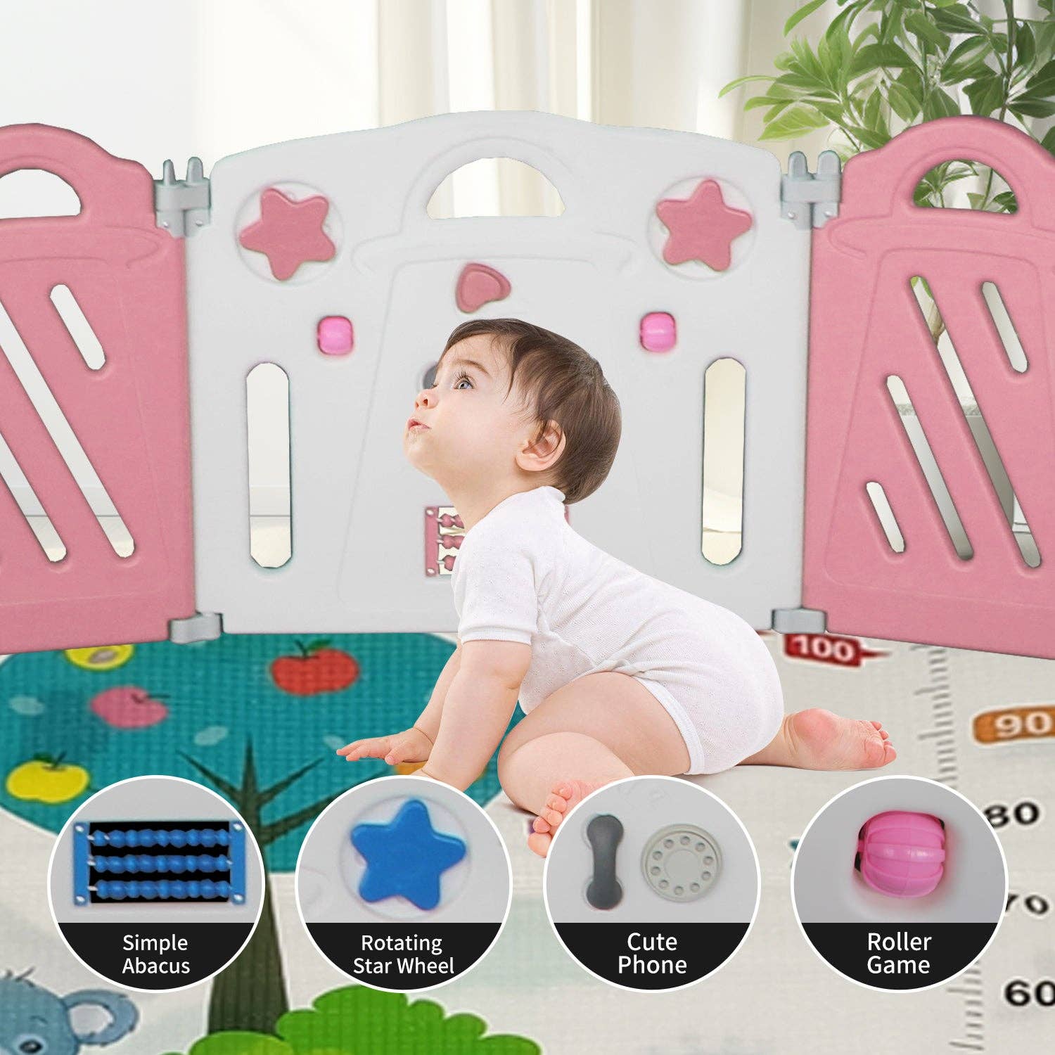 39F Inc. - Wholesale Toy Set - Kids - Foldable 16+2 Panel Baby Playpen with Safety Gate3