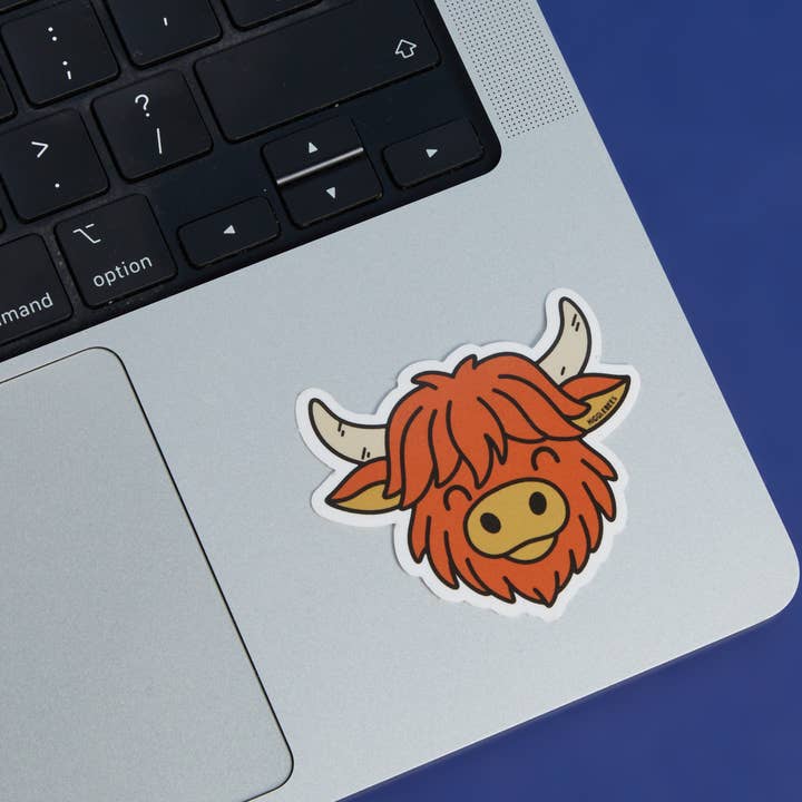 Hairy Highland Cow - Vinyl Sticker for wholesale by Higglebees