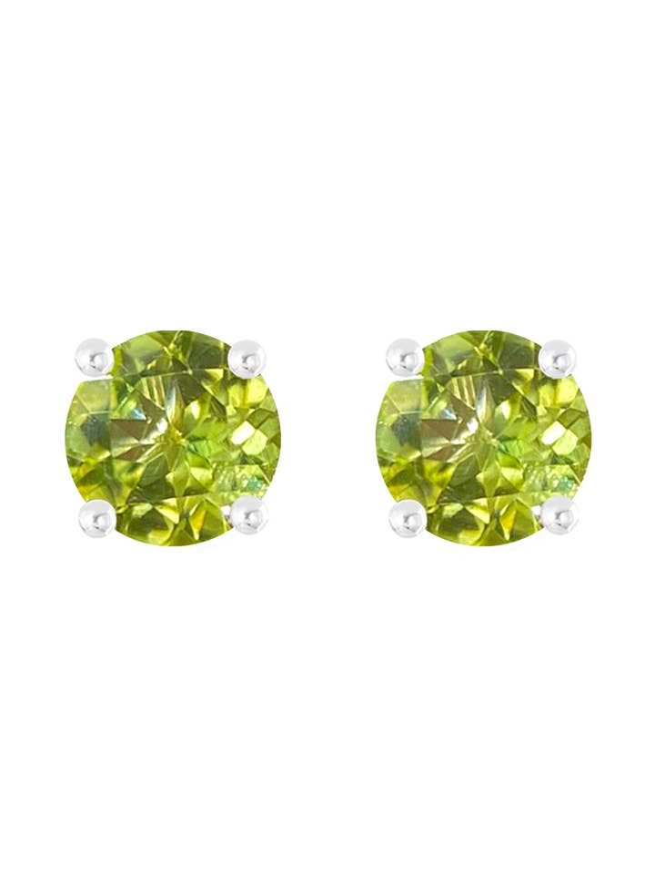 Ronde oorknopjes van sterling zilver met peridot - SS voor wholesale door Zoey Simmons
