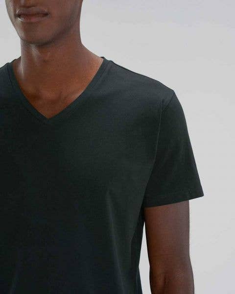negro Escote en V | Camiseta para hombre en negro | algodón orgánico de venta al por mayor en Faire0