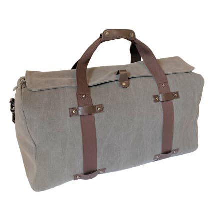 Canvas Duffle - Washed Grey Canvas for wholesale by Bellemonde