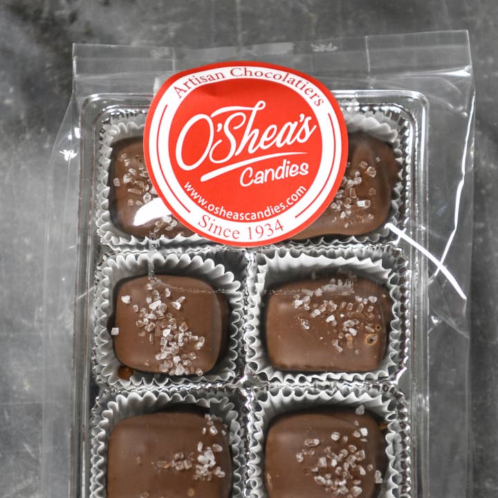 O'Shea's Candies Sweet Shop - Wholesale Chocolate Box - 6PK Sea Salt Caramel Milk - Snackpack Tray