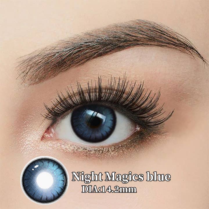 Lentilles de contact ELKLENS Night Magics de couleur bleu-bleu pour la vente par ELKLENS