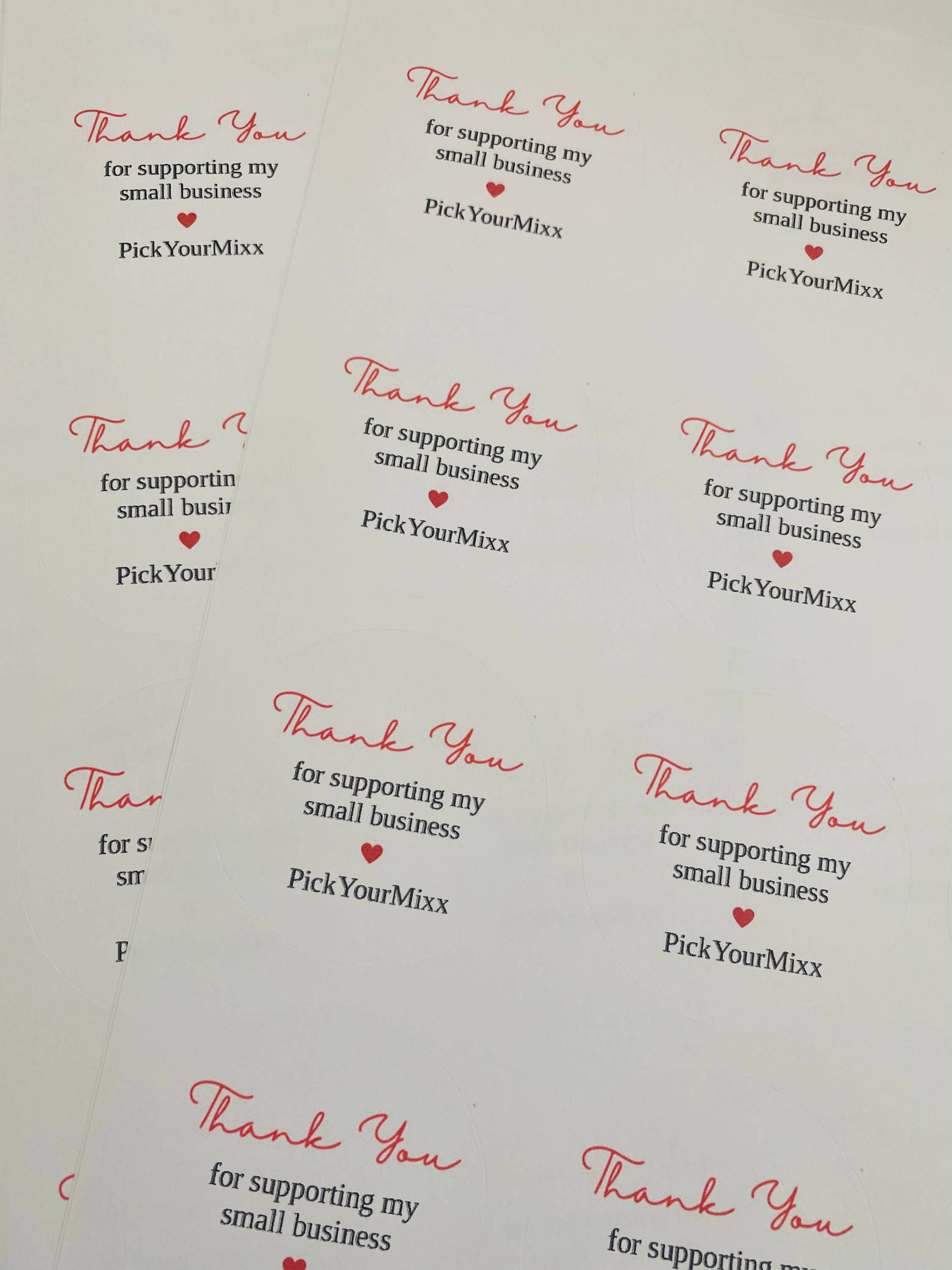 HMstationery – wholesale Sticker – Personalised Thank you for supporting my small business0