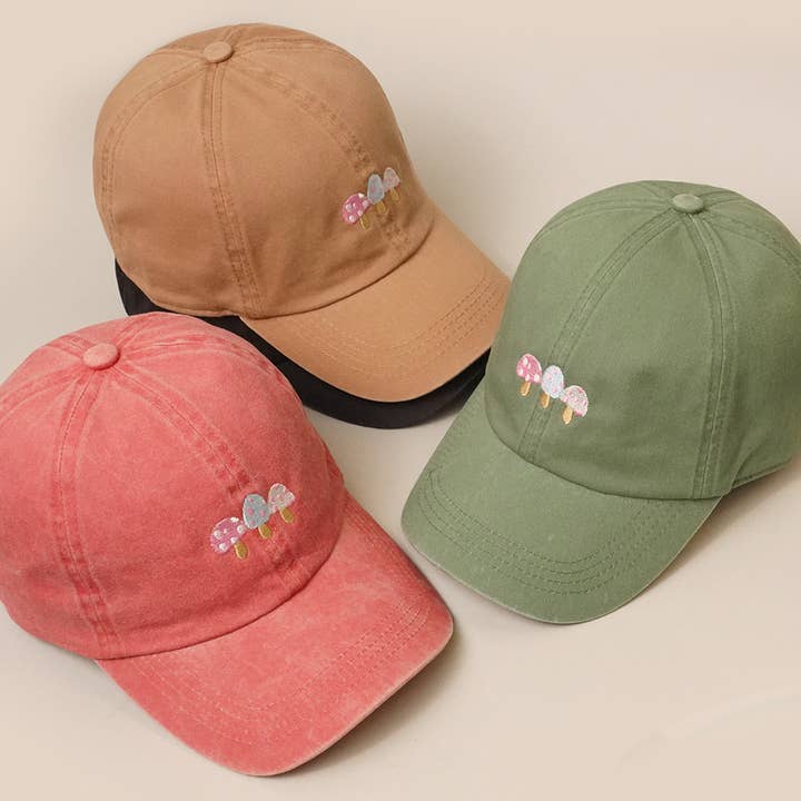 Fashion City - Wholesale Baseball Cap - Women's - Mushroom Pattern Baseball Cap