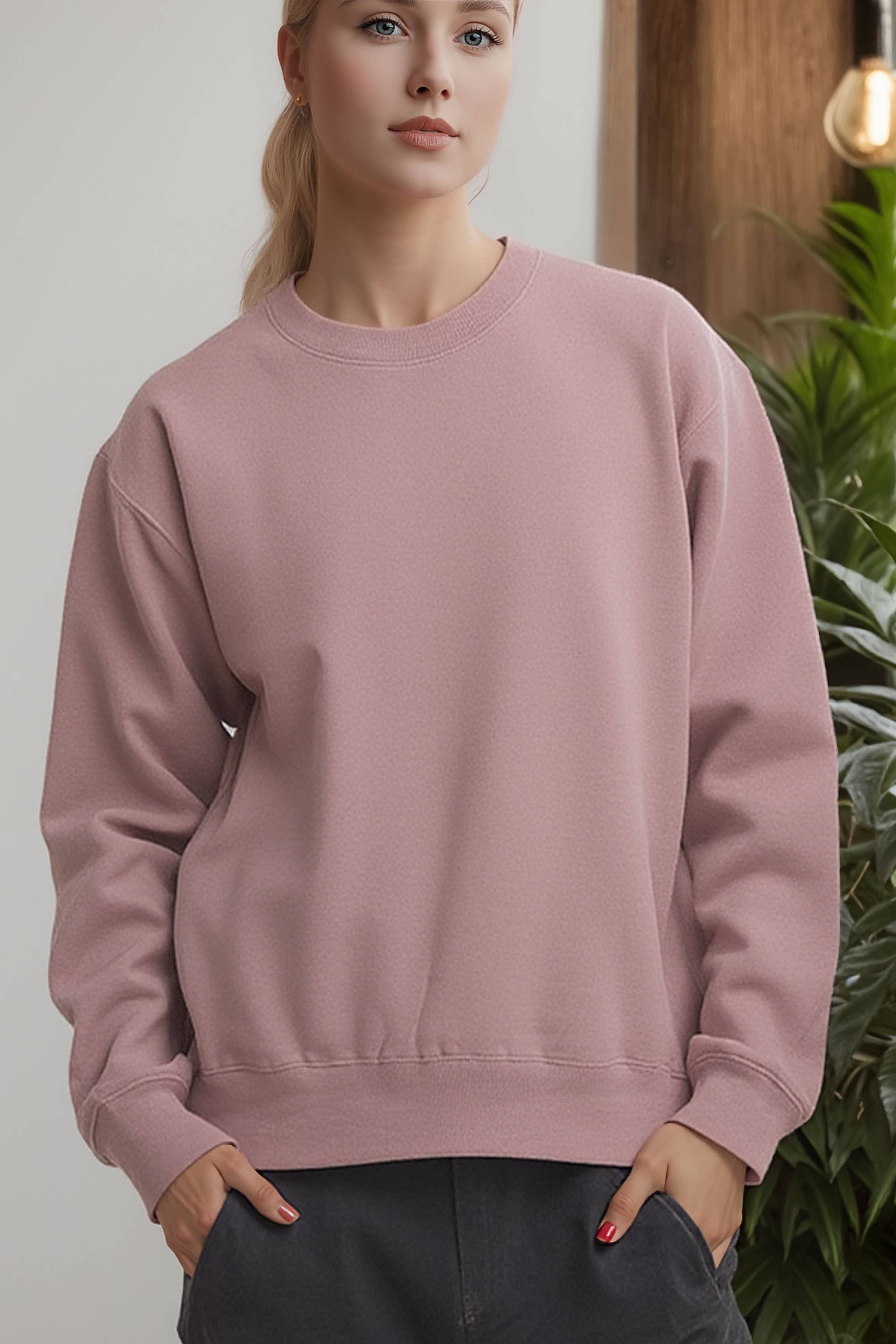 Burgundy Apparel - Wholesale Sweatshirt - Women's - PREMIUM OVERSIZED CREWNECK SWEATSHIRT2