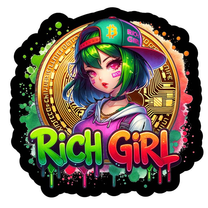 Rich girl sticker (black) for wholesale by Stick to it creations