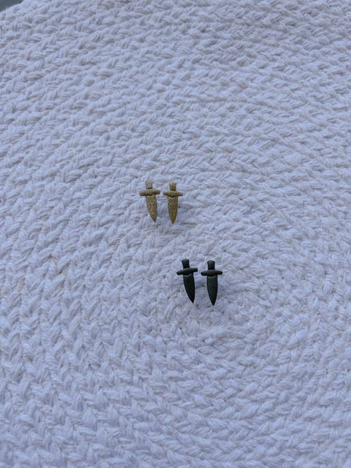 Dagger Studs | Clay Earrings | Bookish for wholesale by Bayside Clay