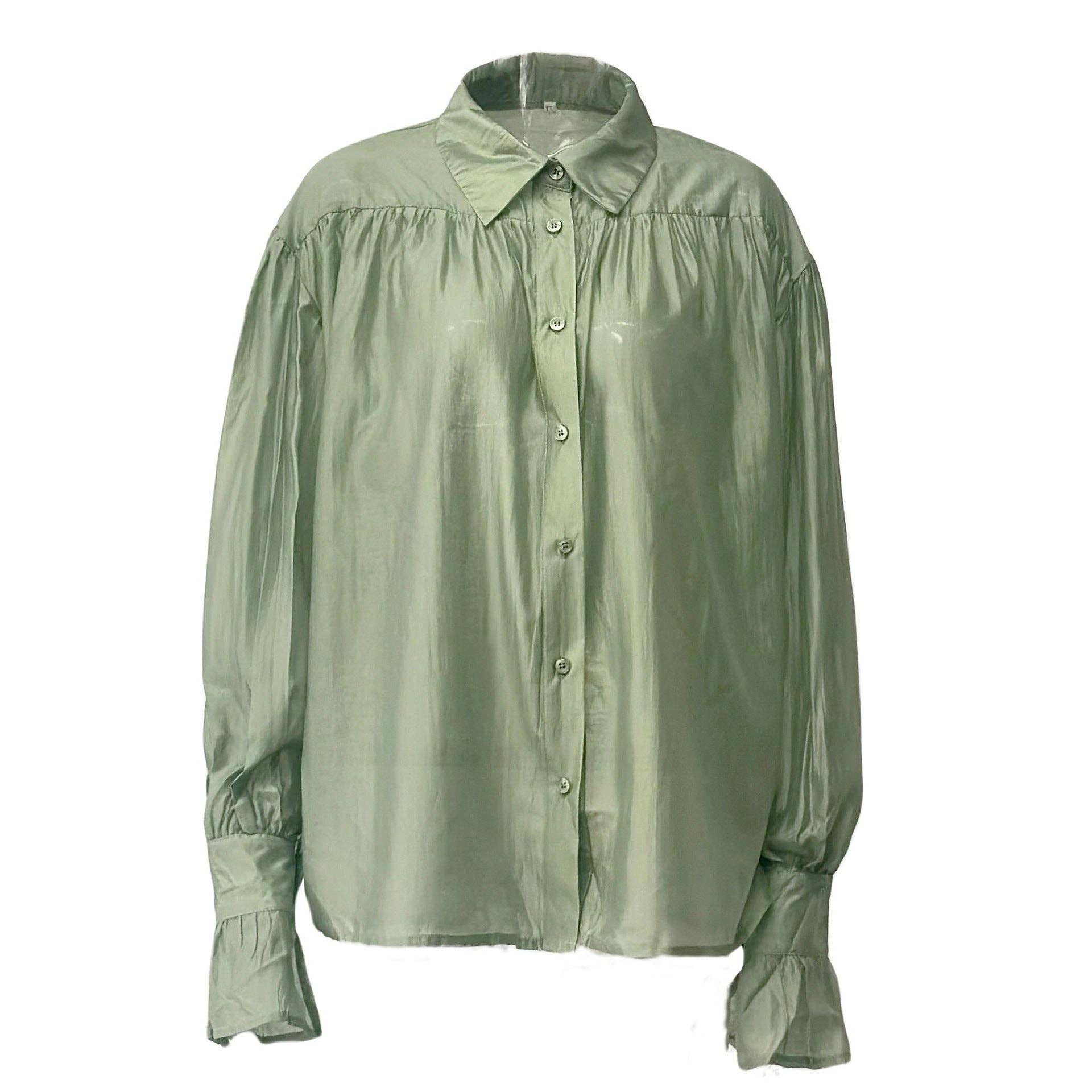 alberalkirk - Wholesale Blouse - Women's - Womens Lyocell Sheer Blouse N5Z0255