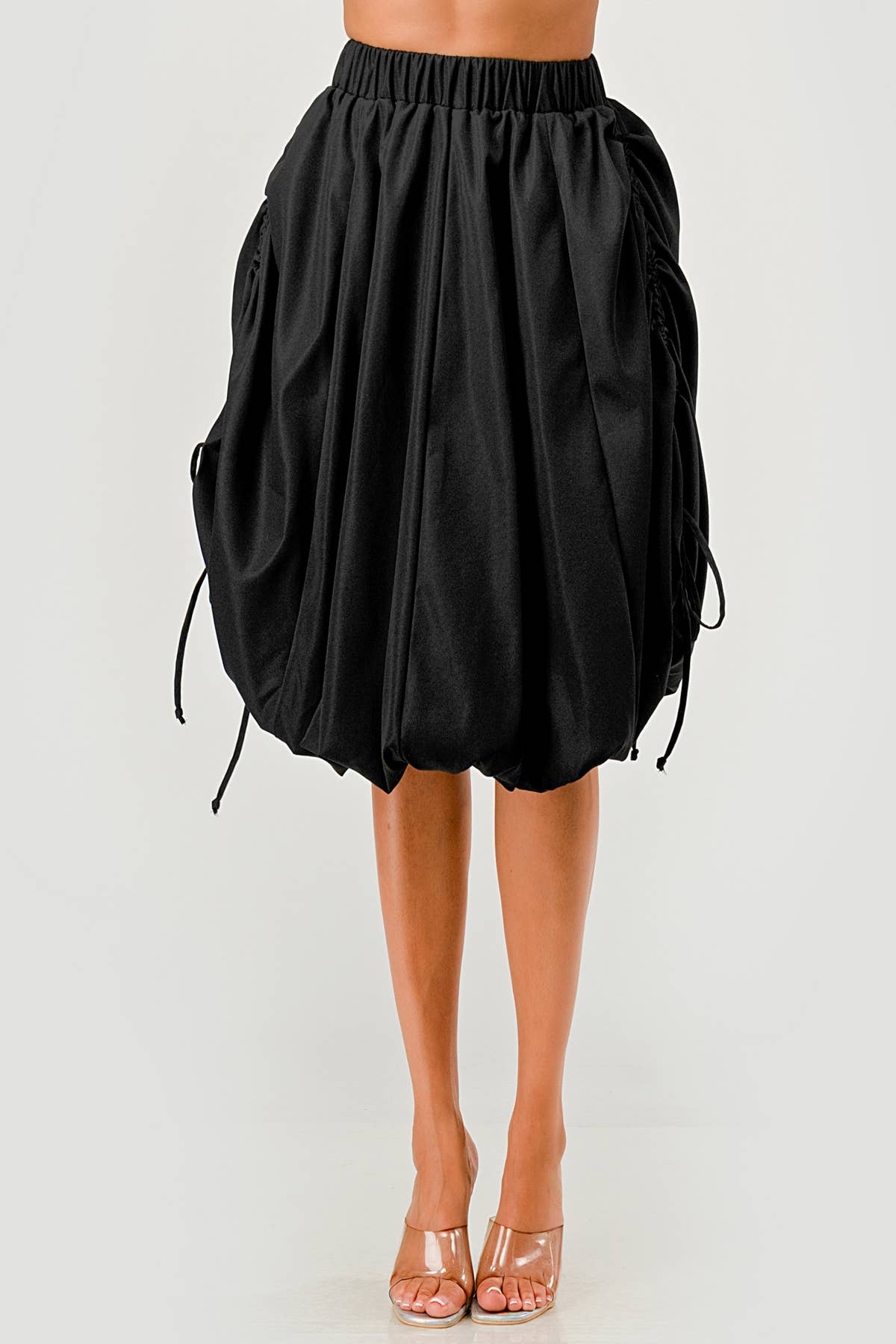 Namatt Design - Venta al por mayor Falda - Mujer - Falda midi burbuja ajustable con cordón lateral regular2