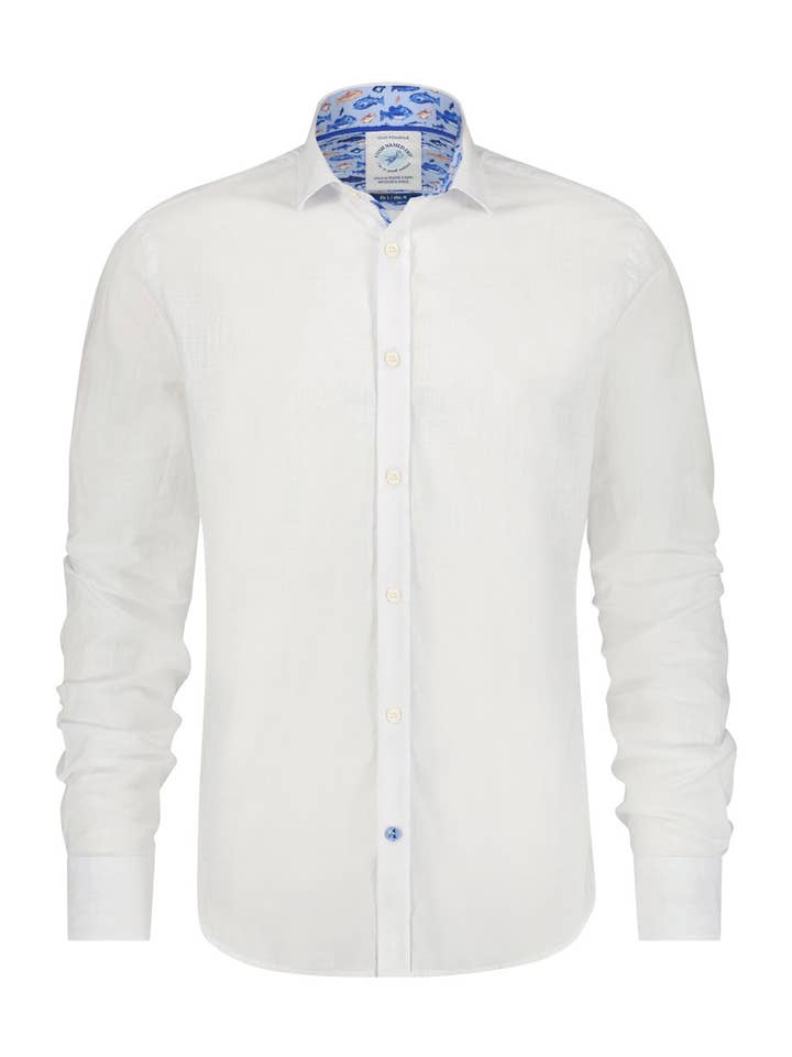 Chemise en lin blanche Timeless pour la vente par A fish named Fred