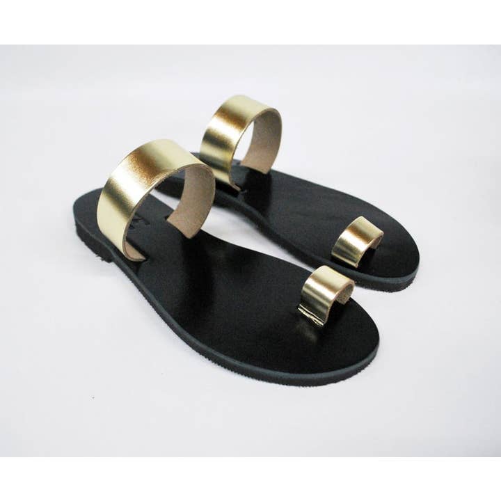 Nikola Sandals - Wholesale Sandals - Women's - Gold Metallic Women Sandal With Black Sole1