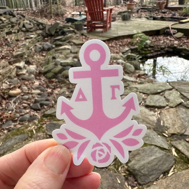 Sticker | DG | Delta Gamma Logo | Waterproof Vinyl Sticker | White | Clear | Permanent | Removable | Window Cling | Glitter | Holographic for wholesale by My Vinyl Cut