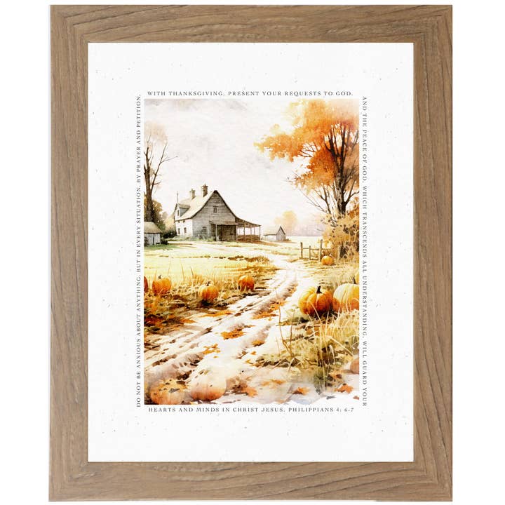 Fall Autumn Farm Barn Philippians 4 Biblical Art Picture for wholesale by Summer Snow Art