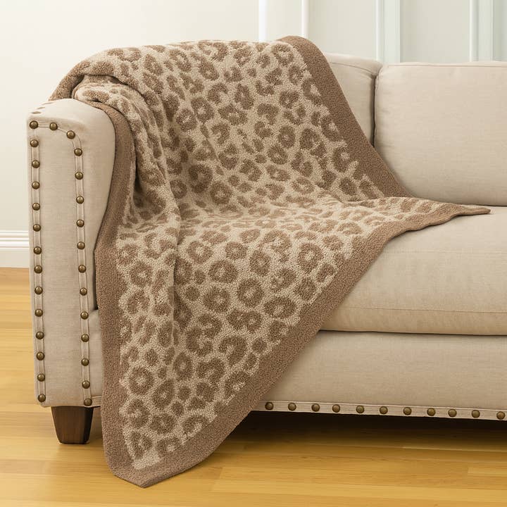 Coperta ultra morbida 50"x60" con stampa leopardo grigio-tortora per la vendita all'ingrosso da parte di Fennco Styles