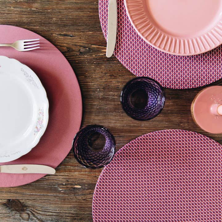 Base de prato removível em algodão Framboise | Feito na Itália por atacado de Misalù - Dress up your table