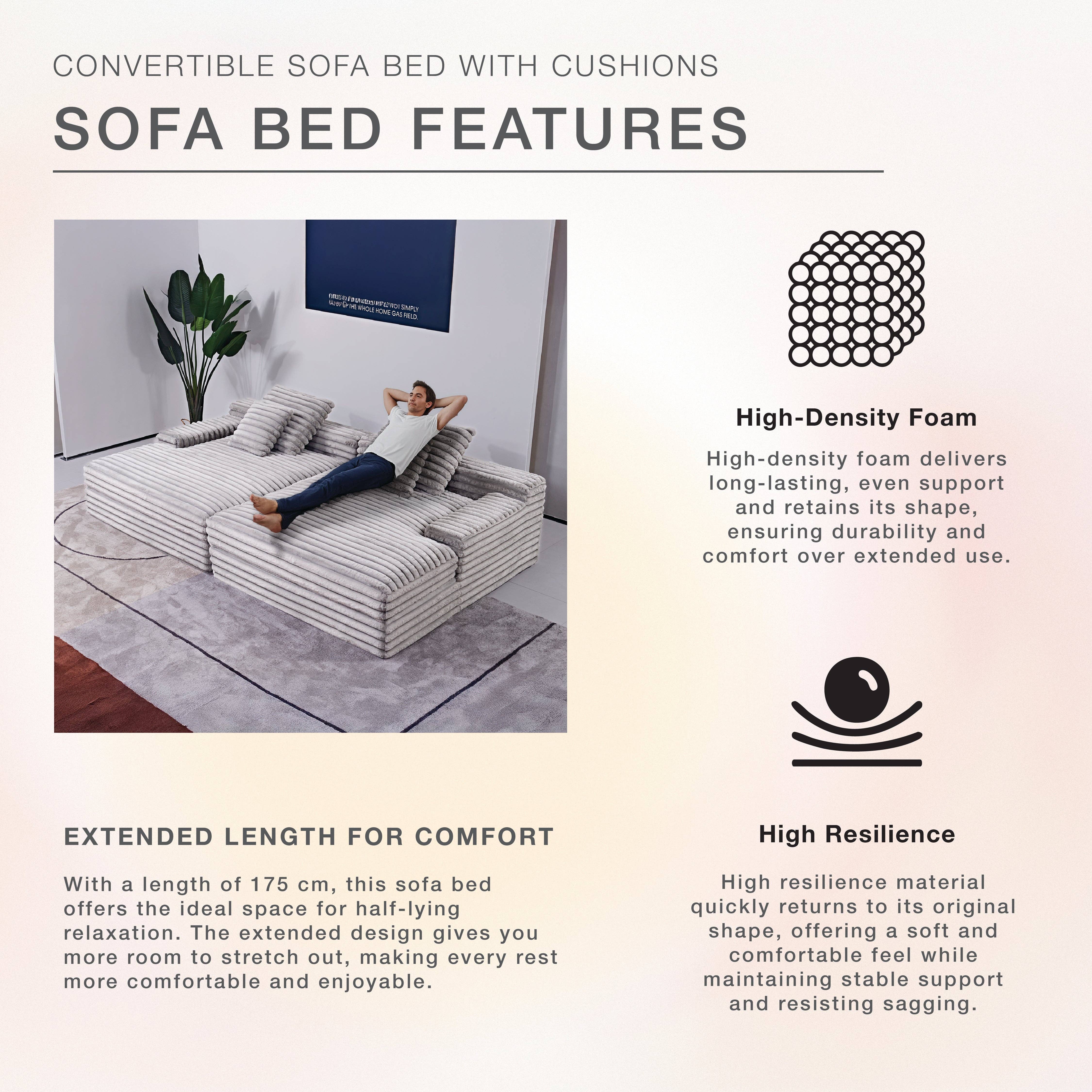 LivingTaste Home Inc - Wholesale Sofa - Side By Side Oversized Lounge Sofa - Light Grey4