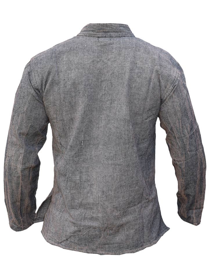 Gheri - Wholesale T-Shirt - Men's - Lace Up Hemp Cotton Viking Tunic Grandad Shirt7