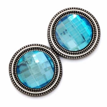 Aqua Crystal Magnet Button Pin Set for wholesale by MagneButton