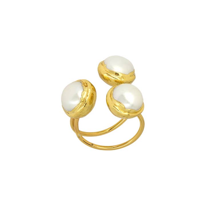 Sonia Ring White Pearl for wholesale by Ashiana London