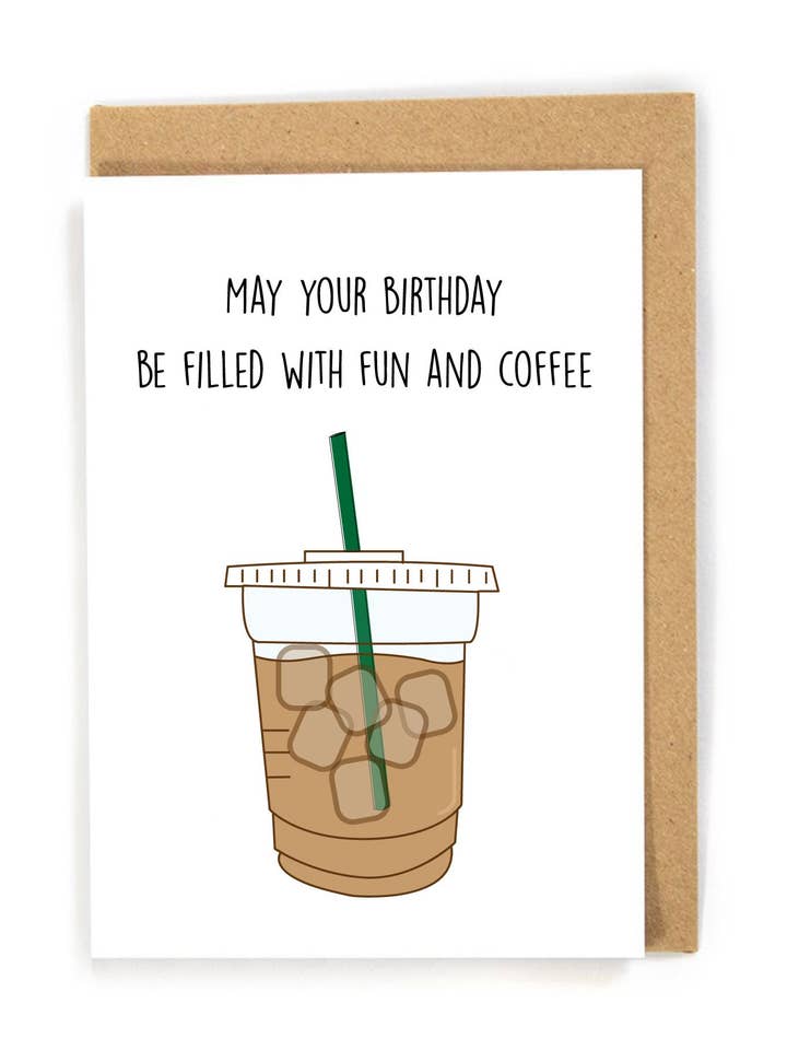 Carte d'anniversaire café glacé pour la vente par DensenDesign