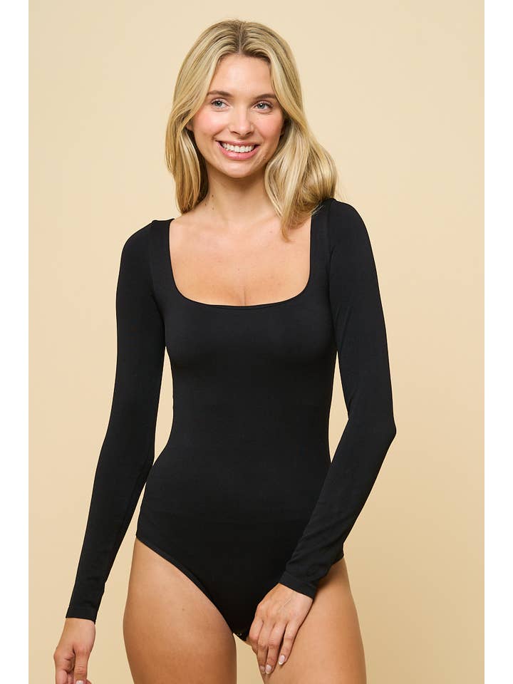 ANWND - Wholesale Bodysuit - Women's - 53718 - SQUARE NECK LONG SLEEVES SEAMLESS BODYSUIT 12