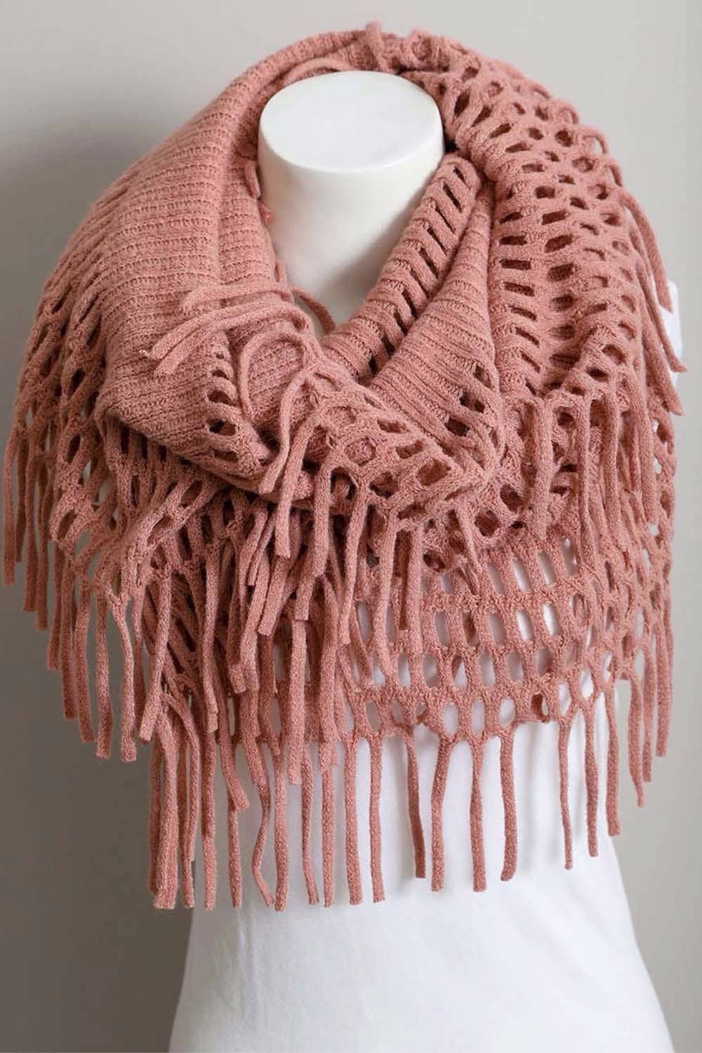Leto Accessories - Wholesale Scarf - Women's - Tassel Fringe Knit Infinity Scarf – Cozy & Stylish 🧣7