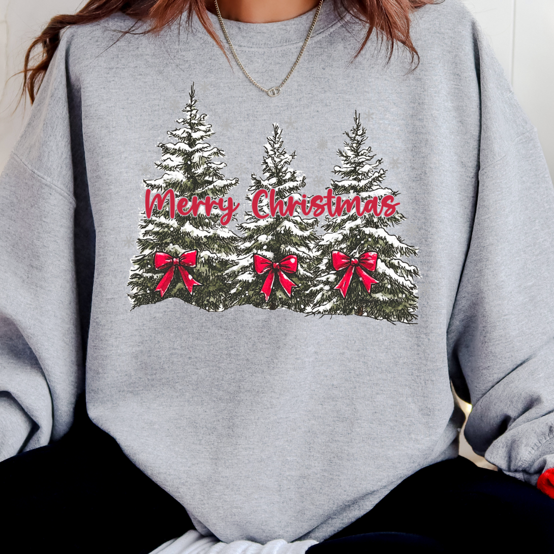 Kiki's Boutique - Wholesale Graphic Sweatshirt - Women's - Snowy Christmas Trees Tee or Sweatshirt2