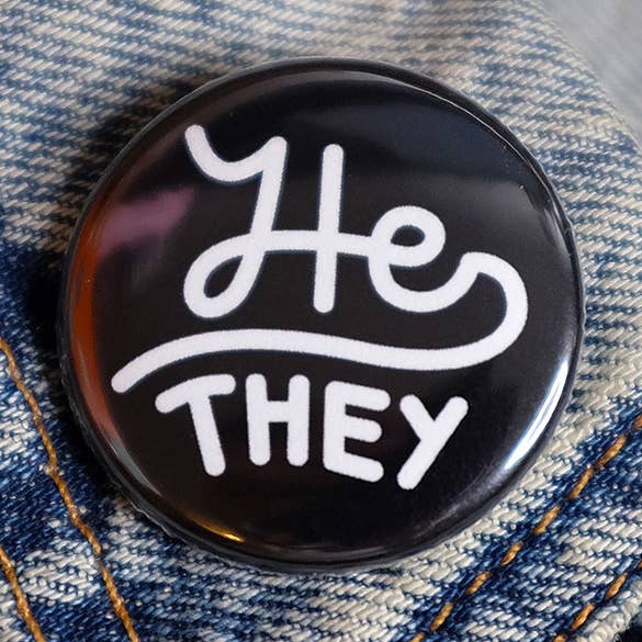 Botón él/ellos pronombres para venta al por mayor de Bianca's Design Shop