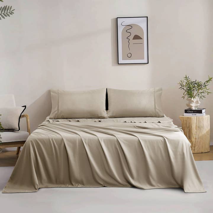 4-delars mikrofiberset med lakan - 16" djupficka på det formsydda lakanet för wholesale av Qatan