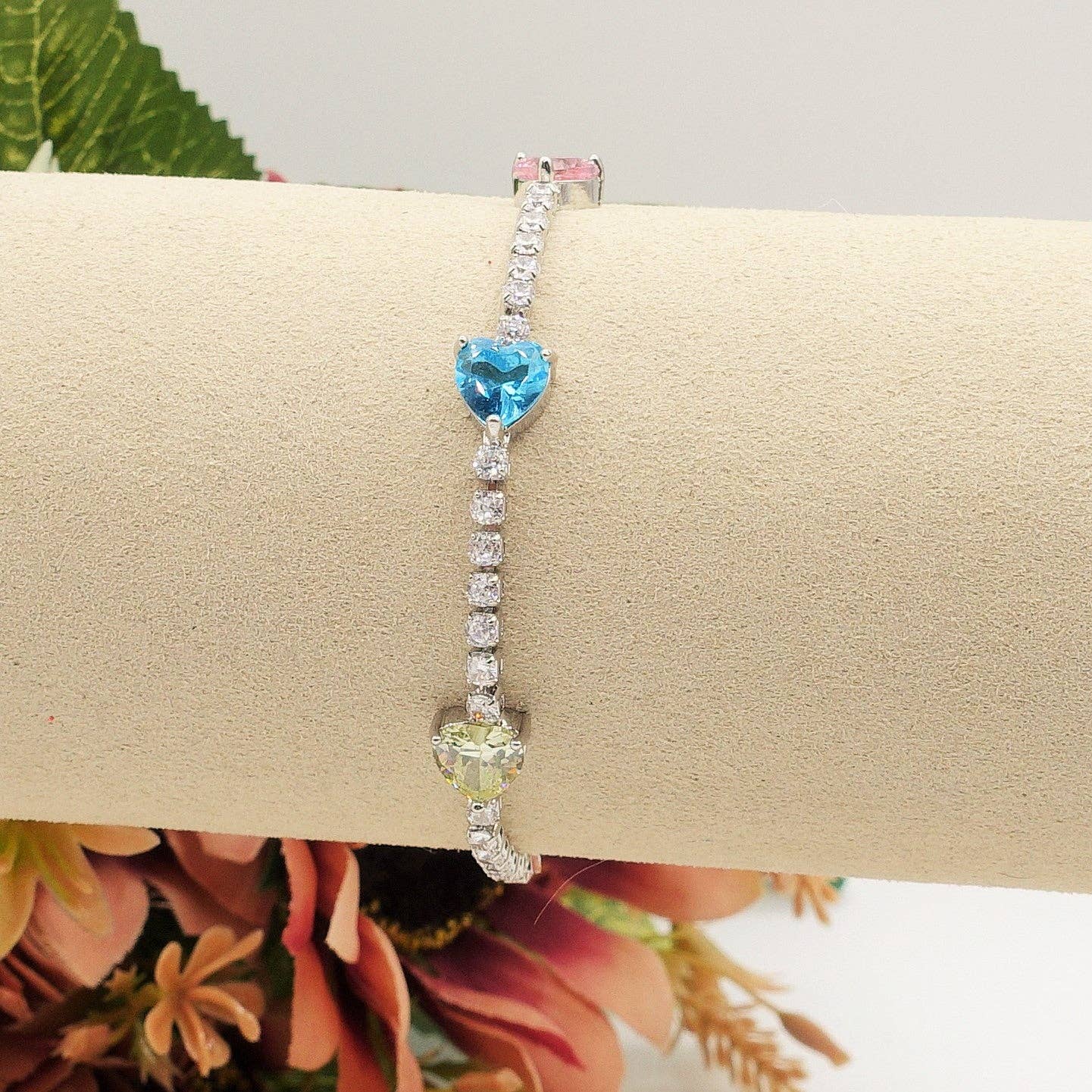 Daemon srls - Wholesale Tennis Bracelet - CORINNE - bracciale tennis cuori alternati con cubic zirconia1