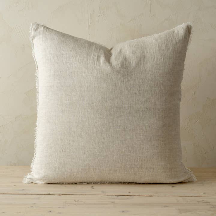 24x24 Lina Linen Pillow Chambray for wholesale by INDABA HOME