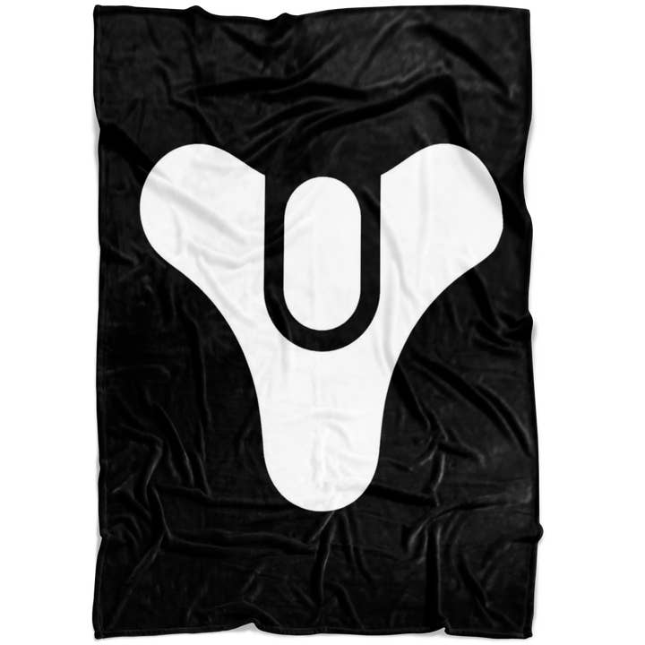 Caliberry Home Goods - Wholesale Throw Blanket - Destiny Tricorn Logo Ultra Soft Black Fleece Throw Blanket for Destiny 1 and 2 Players