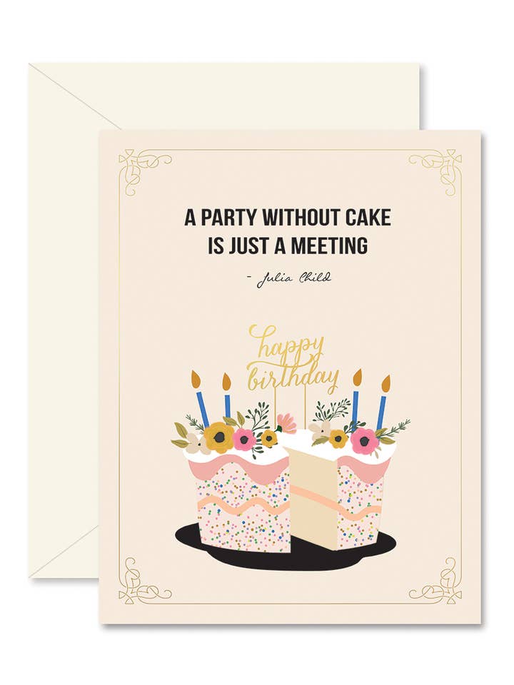 Party Without Cake Birthday Greeting Card for wholesale by Ginger P. Designs